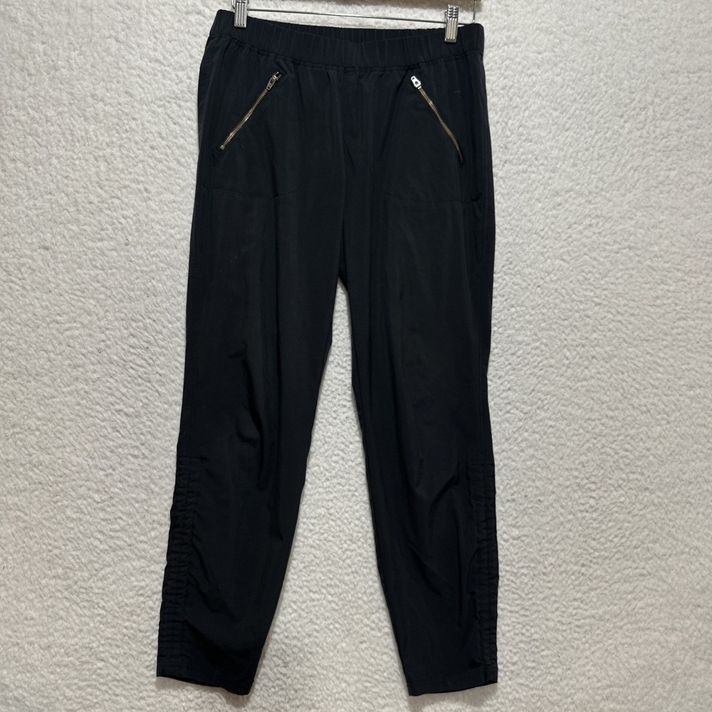 Athleta Aspire Ankle Pants Women's 6 Black Dual Zip Pockets Stretch Easy Care
